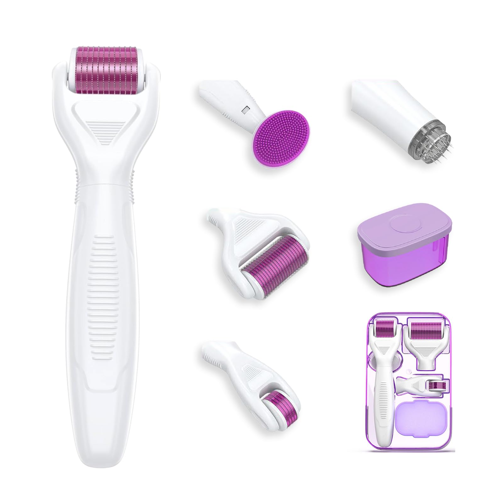 Derma Roller, Micro Needing System for Women and Men, 6 in 1